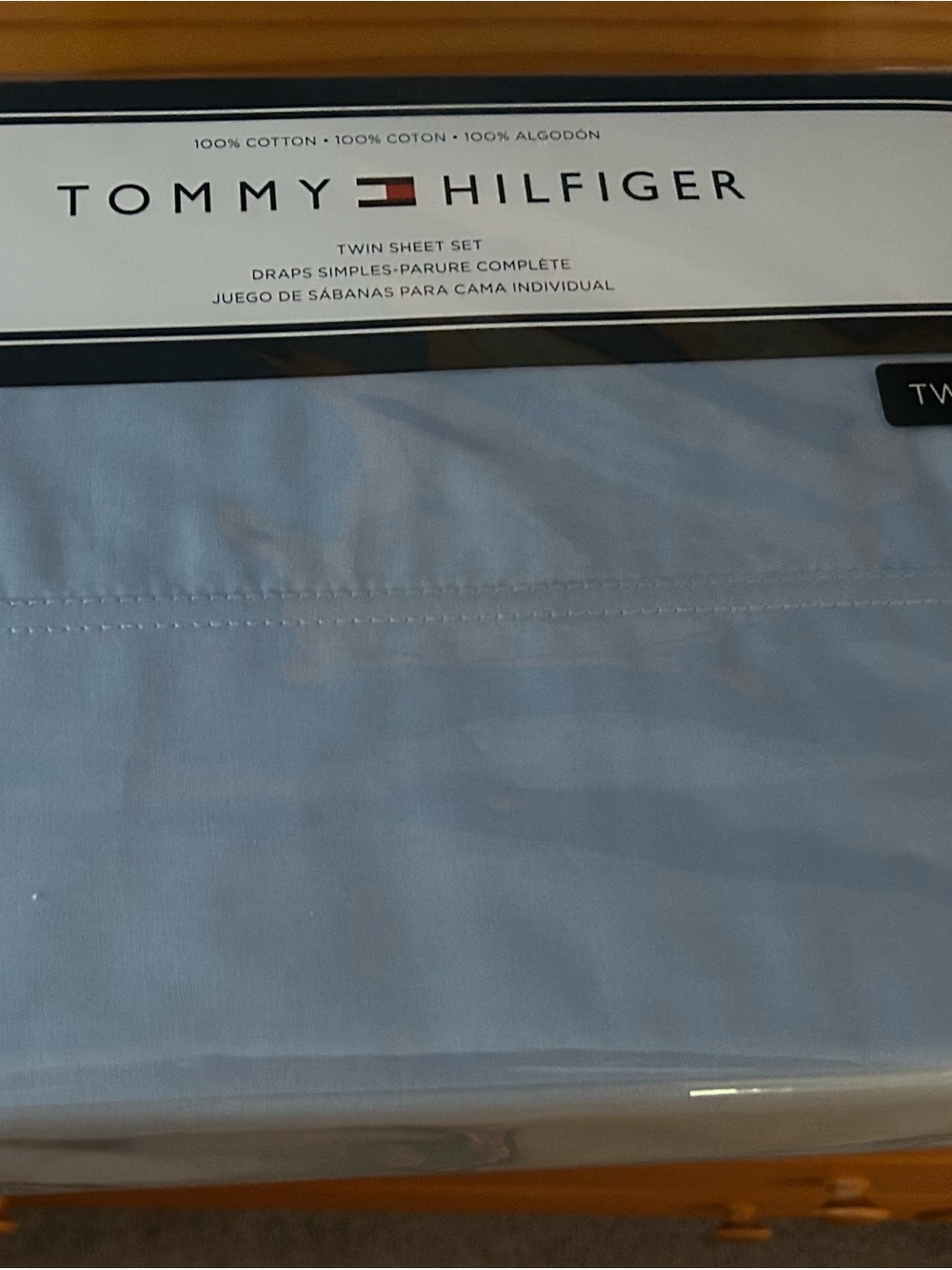 Tommy Hilfiger Light Blue Twin Sheets NEW, never opened